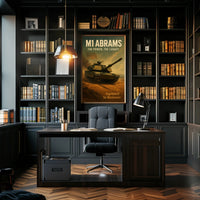 M1 Abrams Military Poster Vintage Tank Wall Art