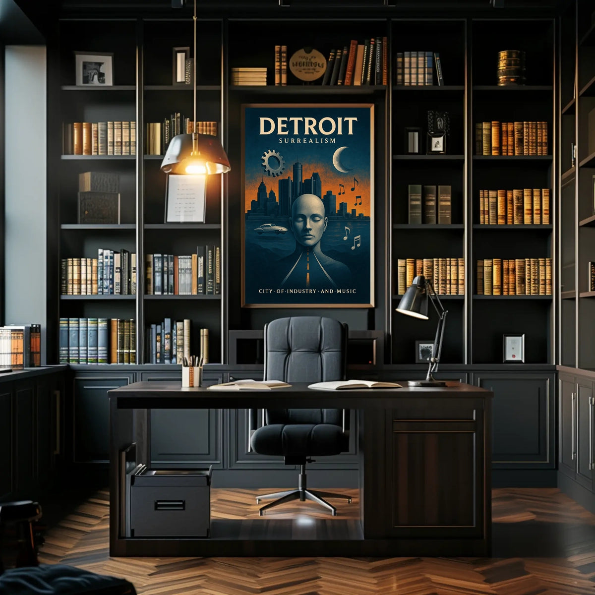 Detroit Heritage Industrial Music Skyline Poster