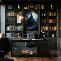 Mysterious Castle On A Stormy Night Poster