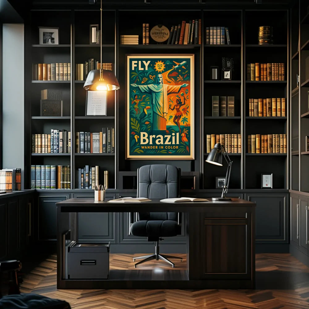 Brazilian Travel Adventure Retro Vibrant Colorful Travel Poster PosterGoat