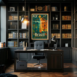 Brazilian Travel Adventure Retro Vibrant Colorful Travel Poster PosterGoat