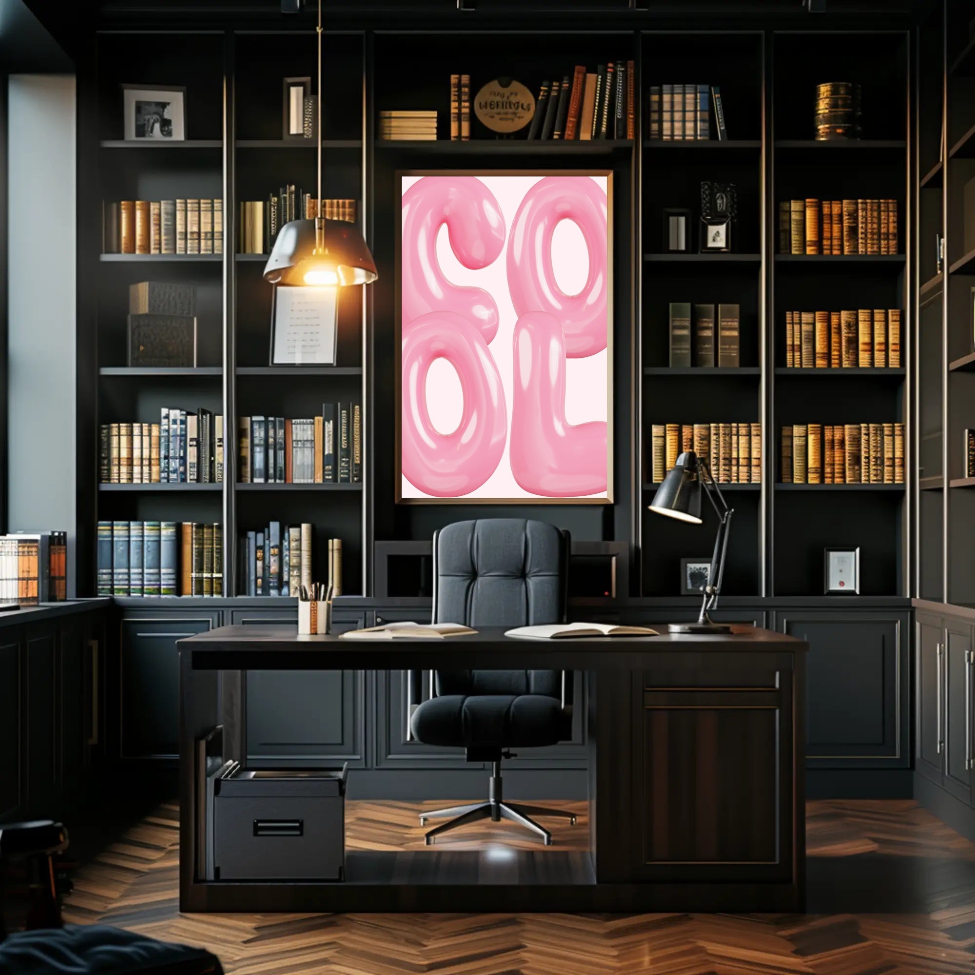 Pastel Pink Abstract Letters Artistic Poster PosterGoat