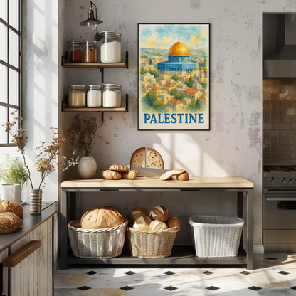 Palestine Dome Over Hills Travel Poster