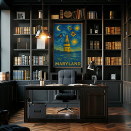 Maryland State House Van Gogh Artistic Heritage Poster