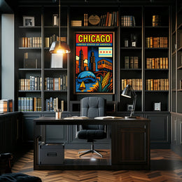 Vibrant Chicago Poster PosterGoat