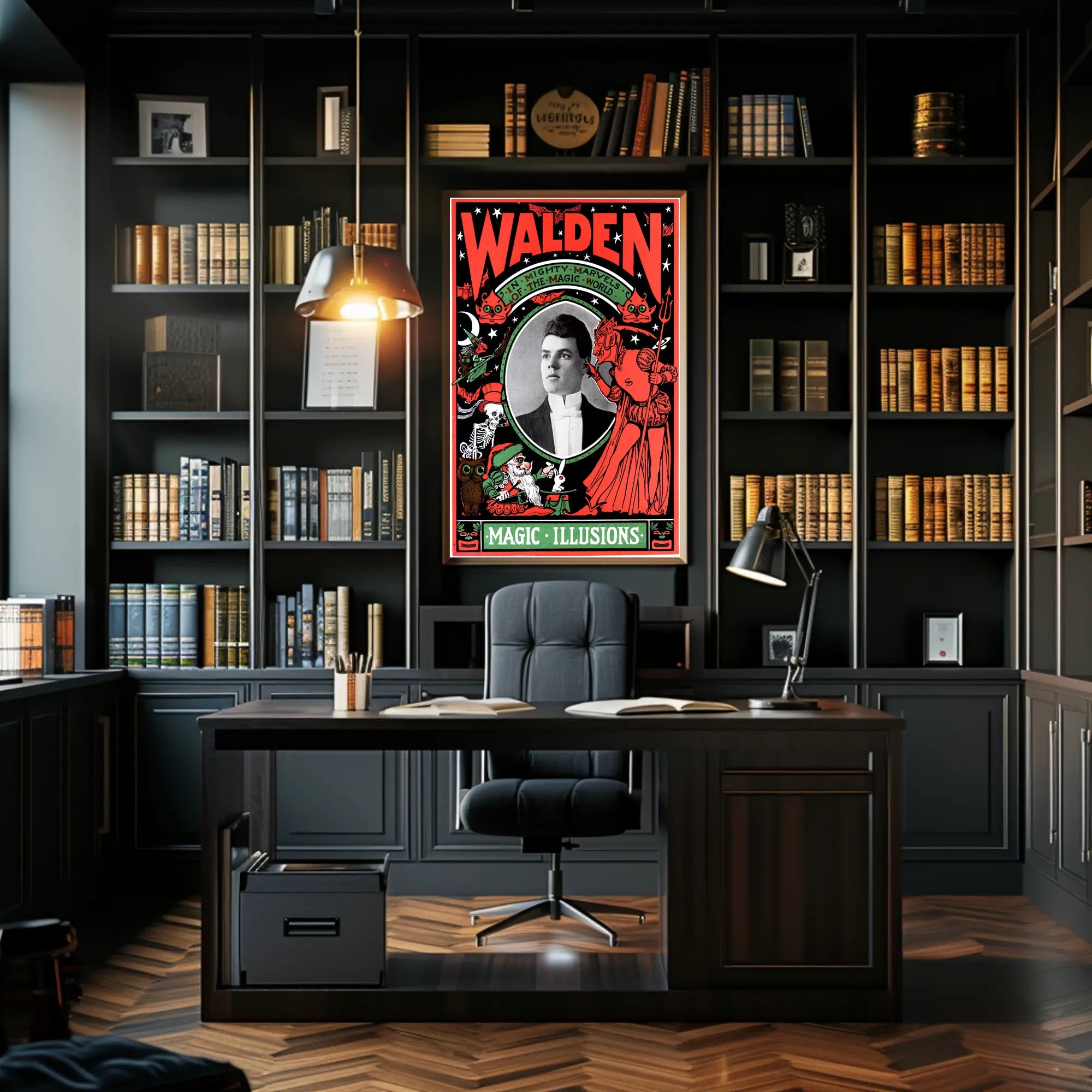 Vintage Magician Illusion Poster: Mystical and Theatrical Art