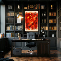 Abstract Chinese Flag Abstract Poster