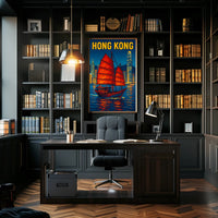 Hong Kong Harbor Scene Poster