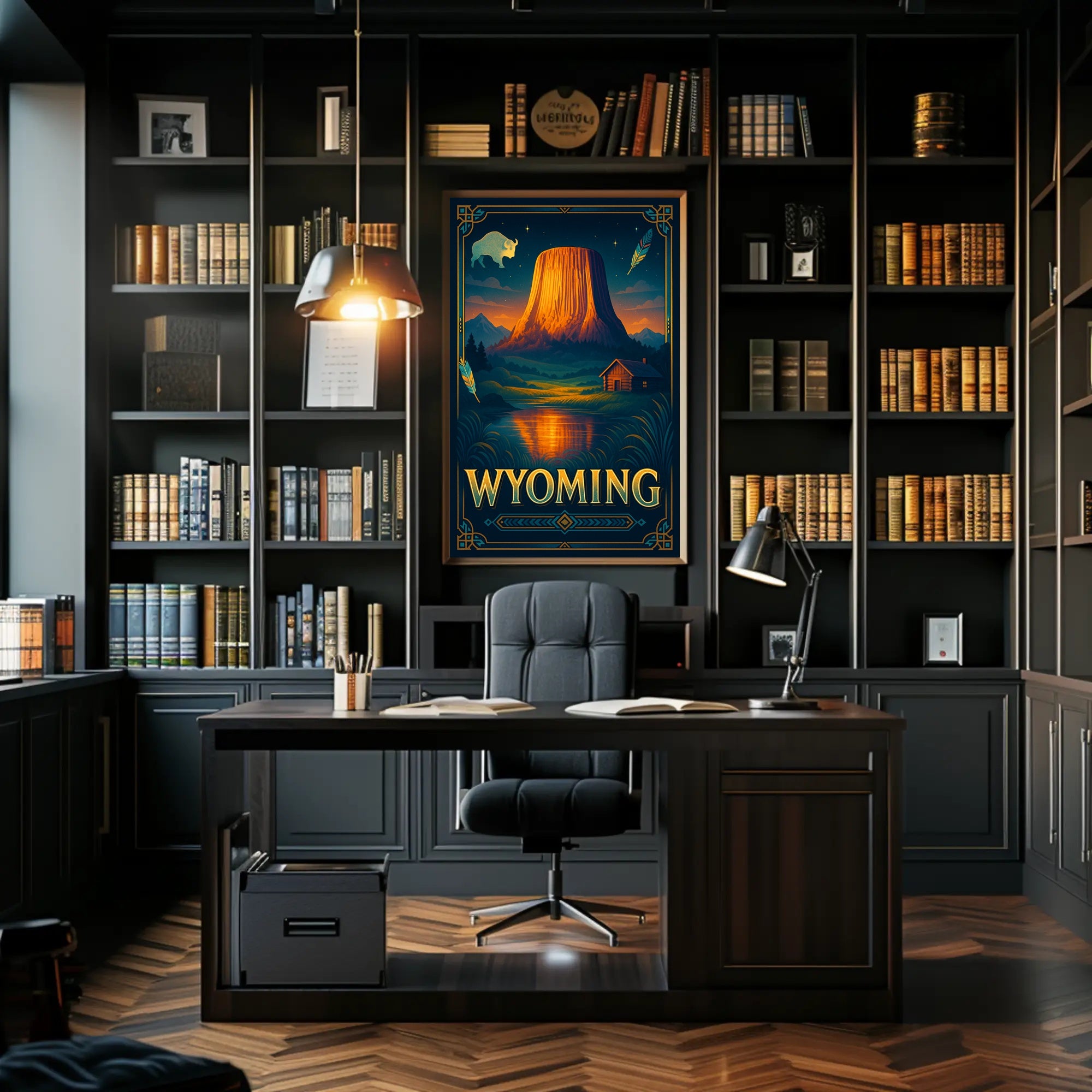 Wyoming Wilderness Poster Rustic Landscape Wall Art
