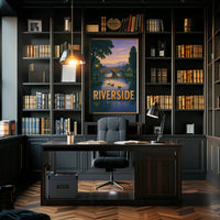 Riverside Tranquility at Dusk - Urban or Cityscape Poster