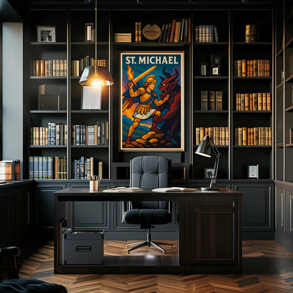 Saint Michael Archangel Wall Art Poster For Catholic Decor Sacred Guardian Artwork