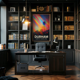 Durham Skyline Vibrant Digital Painting Poster