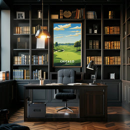 Chicago Golf Course Scenic Travel Poster