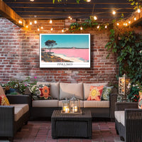 Serene Pink Lakes at Dusk Travel Poster