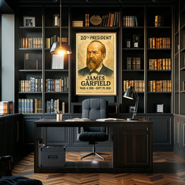 James A. Garfield 20th President of the United States Exaggerated Cartoon Sketch Poster