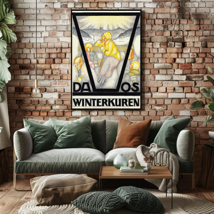 Davos Winterkuren Vintage Poster