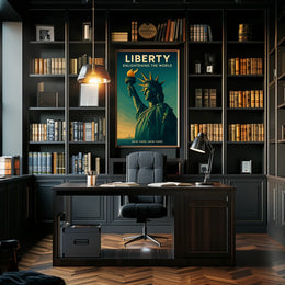 Statue of Liberty Sunrise Patriotic Poster