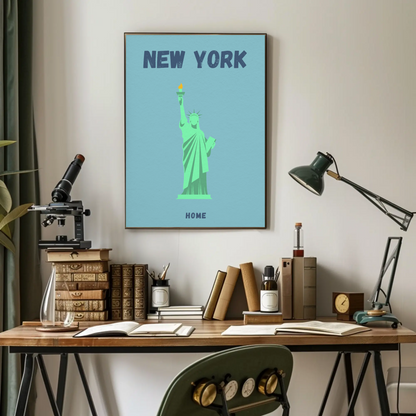 Statue Of Liberty New York Retro Travel Poster