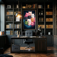 Colorful Kittens In A Cozy Nest Poster