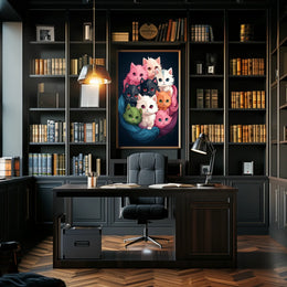 Colorful Kittens In A Cozy Nest Poster
