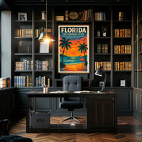 Florida Vintage Travel Poster Wall Art Print