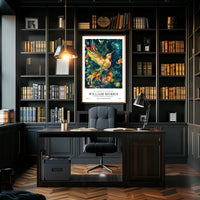 Artistic Heritage: Vibrant Bird in British Design Poster