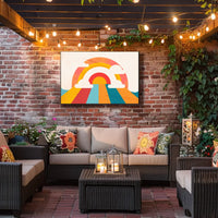 Retro Rainbow Mid-Century Modern Abstract Art Poster