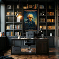 Albert Einstein Inspirational Vintage Art Poster Print
