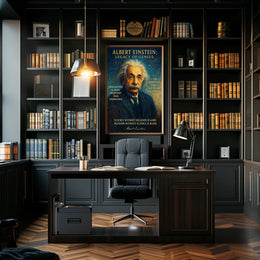 Albert Einstein Inspirational Vintage Art Poster Print