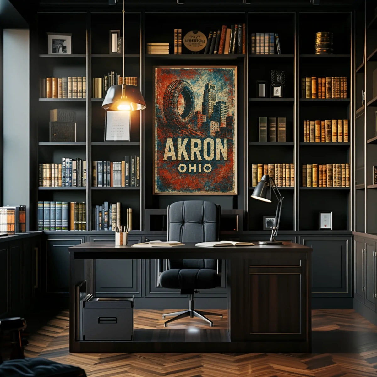 Akron Rubber City Urban Realism Poster