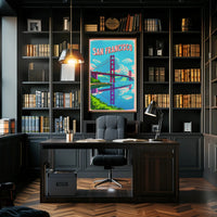 San Francisco Bridge Illustration Poster