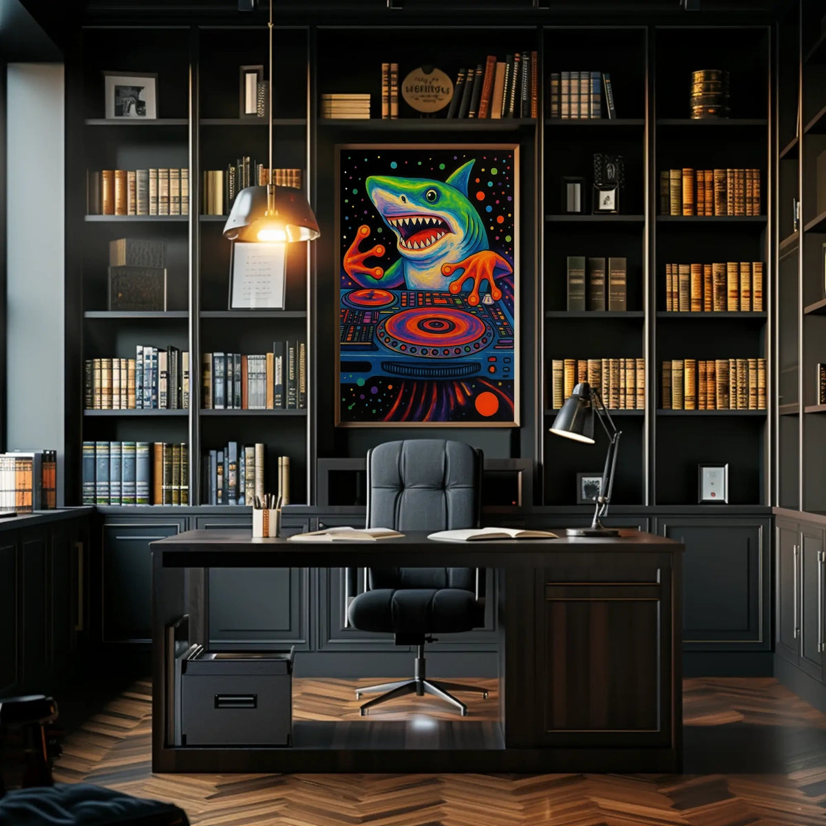 Playful Shark Design Perfect for Kids' Animal Poster