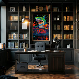 Playful Shark Design Perfect for Kids' Animal Poster