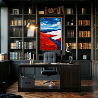 Vivid Landscape In American Flag Colors Abstract Poster