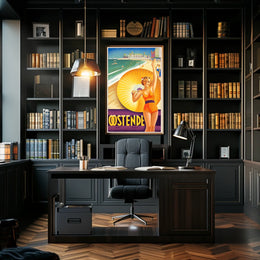 Ostende Belgian Beach Destination Poster