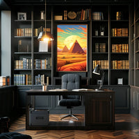 Egyptian Pyramids Sunset Surrealism Art Poster Print