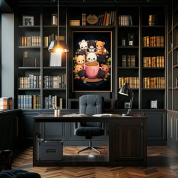 Adorable Bears Cozy Mug Whimsical Poster Art