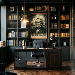 Andrew Johnson 17th President of the United States Double Exposure Poster