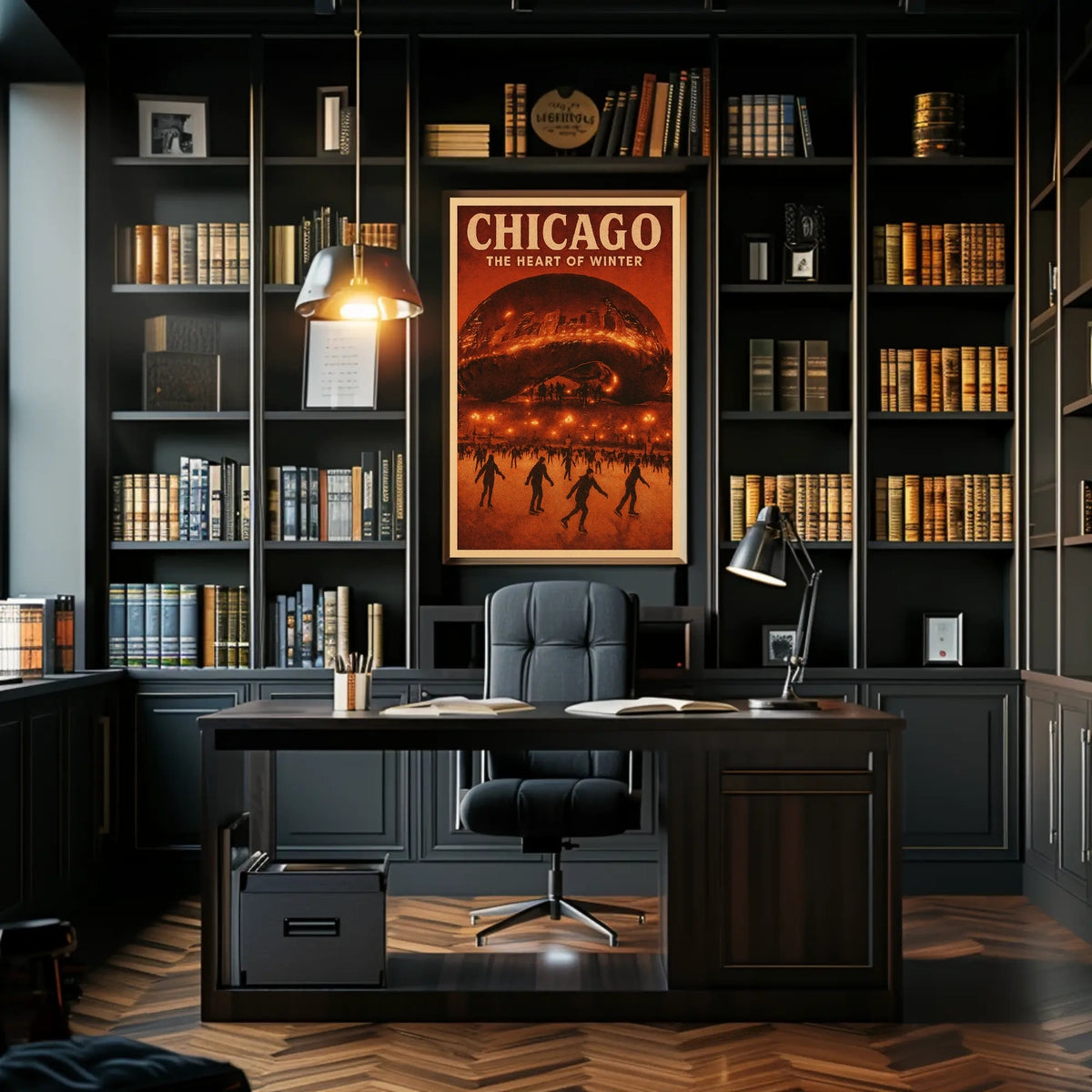 Chicago Winter Scene Poster