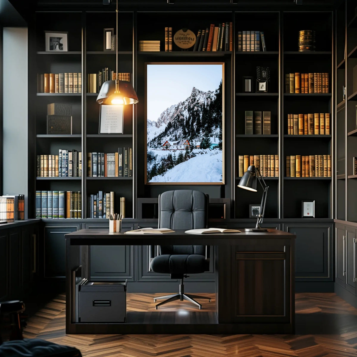 Winter Mountain Retreat Poster