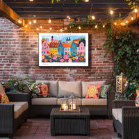 Colorful Flower Market Scene Poster PosterGoat