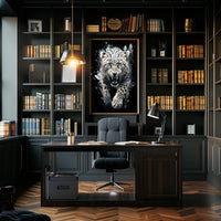 Fierce Roaring Leopard Dynamic Art Poster Print