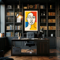 Abstract Portrait in Primary Colors Poster