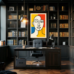 Abstract Portrait in Primary Colors Poster