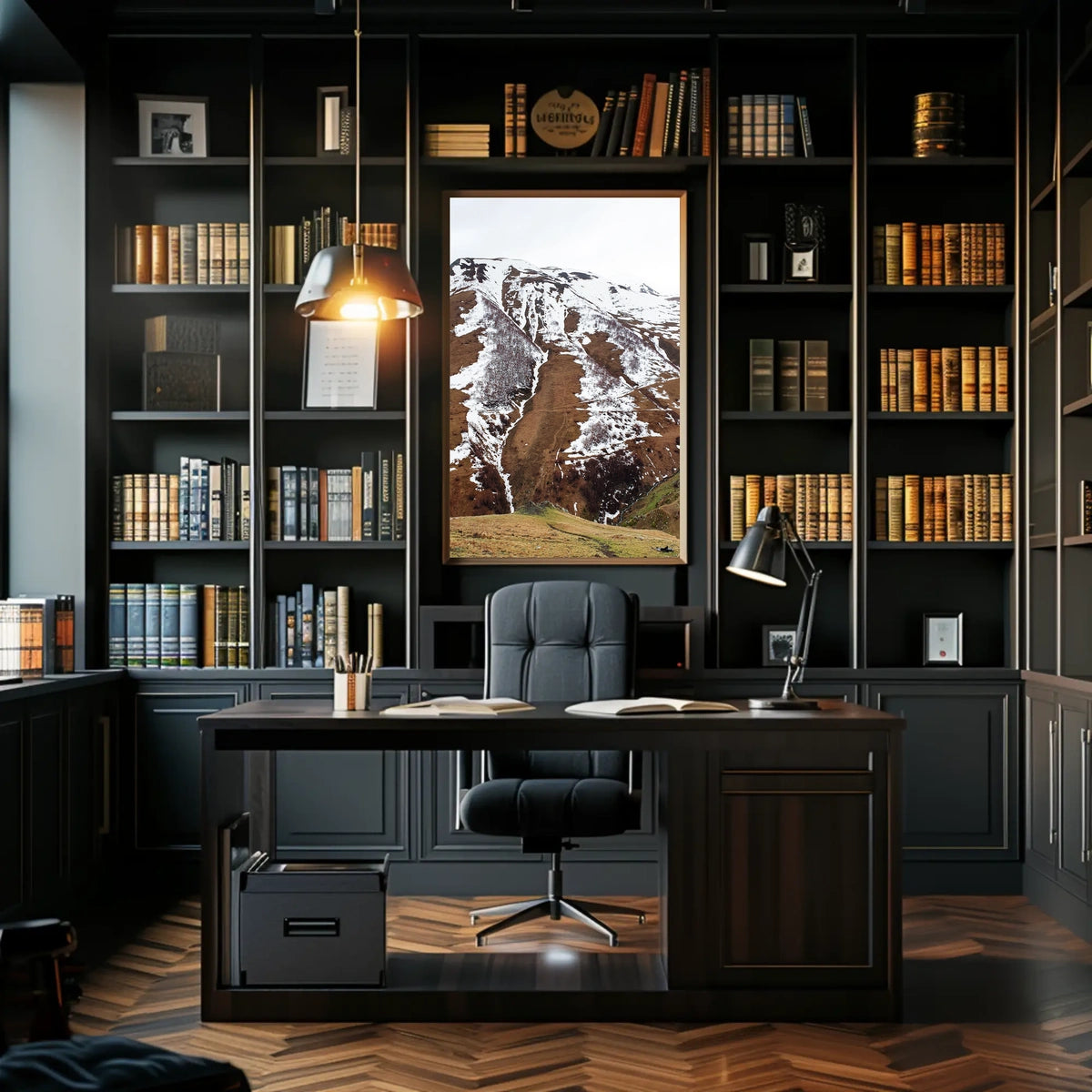 Majestic Mountain Landscape Photorealistic Poster Art
