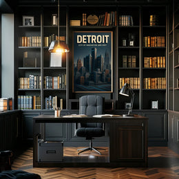 Detroit Modern Skyline: Urban or Cityscape Poster PosterGoat