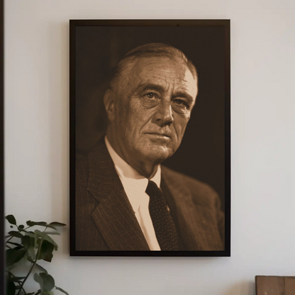 Franklin Roosevelt 32nd President Sepia Photo