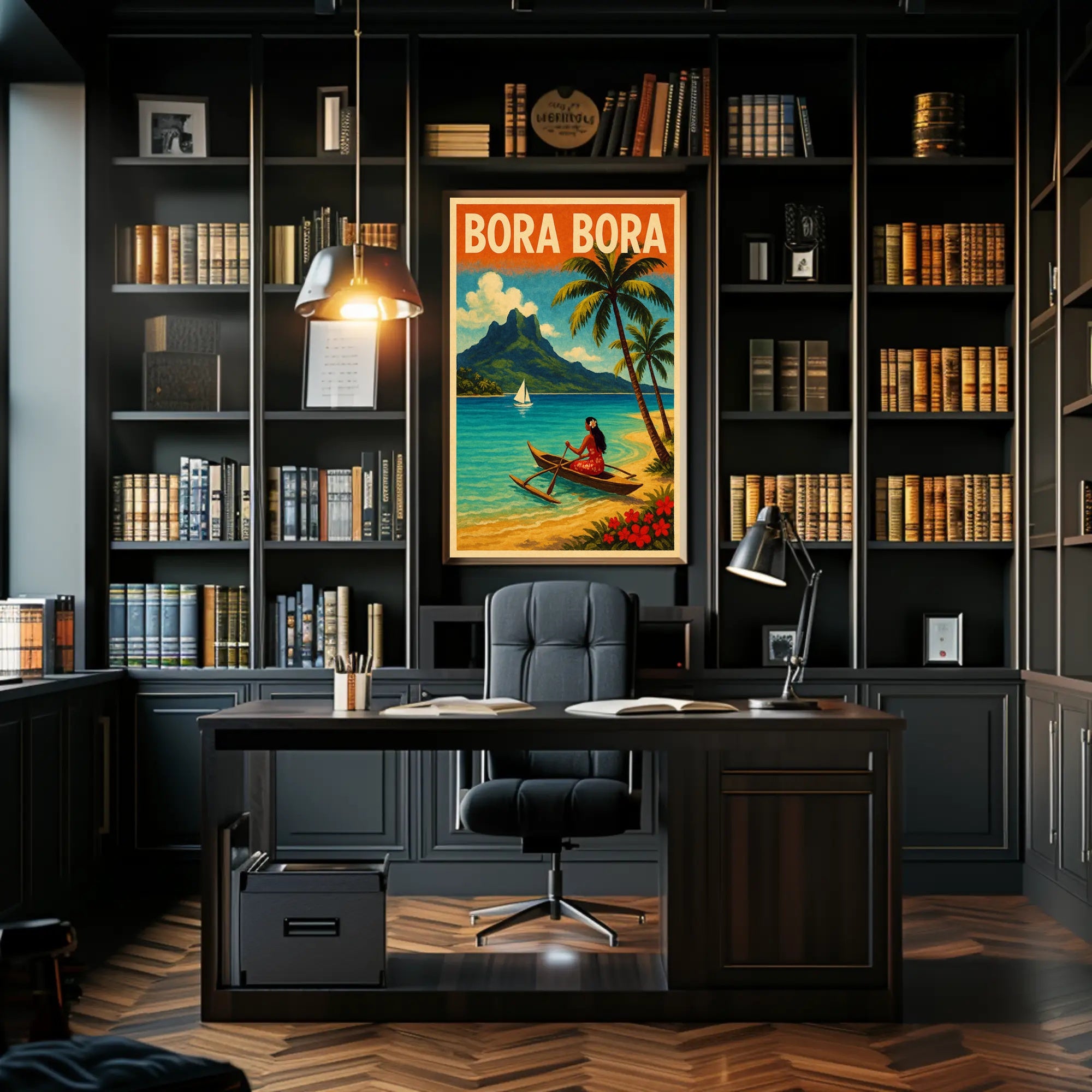 Bora Bora Scenic Vintage Travel Poster PosterGoat