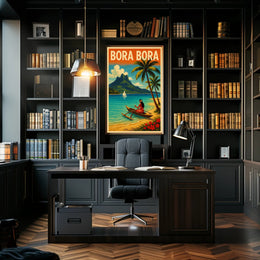 Bora Bora Scenic Vintage Travel Poster PosterGoat