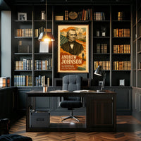 Andrew Johnson 17th President of the United States Layered Digital Collage Poster